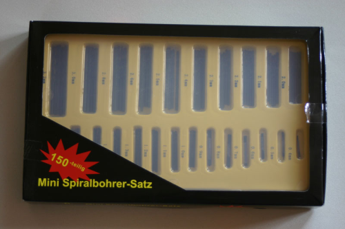 150 tlg HSS Bohrersortiment (Spiralbohrer) 0,4 -3,2mm